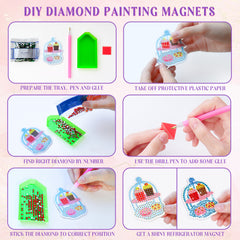 30 PCS Diamond Painting Magnets Kits - Small Diamond Art Magnet Kits for Adults - Mini Diamond Art DIY Crafts Stickers - Fridge Magnets Diamond Art Accessories Green Plant